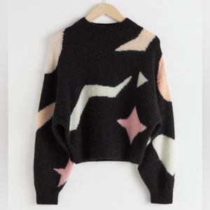 & OTHER STORIES Los Angeles Atelier Alpaca Wool Boxy Retro Graphic Sweater